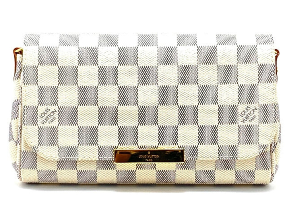 LOUIS VUITTON 2way Shoulder Bag Favorite Damier Azur White